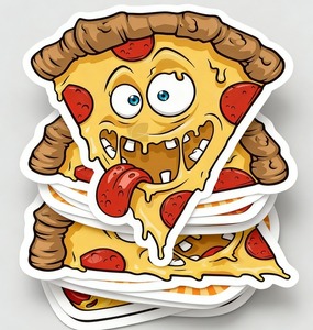 Adesivo in Vinile Impermeabile Personalizzato con Logo di Cibo Divertente per Scatole di Hamburger e Pizza, Adatto per Decorazioni Commerciali e Personali - Product Image 2