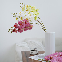 Bunga Anggrek Phalaenopsis Artificial Silky Touch 78cm, Tangkai Bunga PVC Realistis, Dekorasi Pernikahan