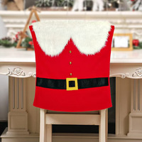 Housse de chaise de Noël personnalisable et colorée, en polaire rouge, décorations de Noël