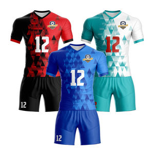 サッカーユニフォーム カスタム 速乾 OEM サービス サッカーユニフォームセット カスタム ロゴ名 大人 子供 刺繍対応 - Product Image 1