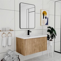 Meuble fonctionnel Vanité de salle de bain de haute qualité Design contemporain Vanité de salle de bain à prix abordable avec lavabo en miroir
