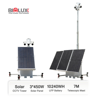 Tour de surveillance mobile extérieure BIGLUX avec caméra CCTV, remorque solaire et déploiement sur site