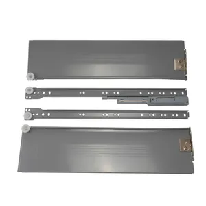 Venta al por mayor de panel lateral personalizado con recubrimiento en polvo blanco/gris caja de metal deslizante para el cajón del gabinete