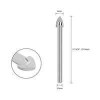 7 pièces Triangle foret ensemble céramique verre outil de forage 3mm 4mm 5mm 6mm 8mm 10mm 12mm tige en alliage pour divers matériaux