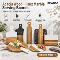 Acacia houten marmeren snijplank, voedselveilig, OEM, private label voor keuken, voedselbereiding en feesten
