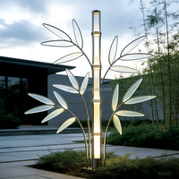 Lumière sculpturale LED RGB extérieure en forme de bambou (acier inoxydable + PC) IP65 étanche, contrôlée par télécommande, éclairage de jardin
