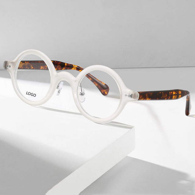 Wholesale Vintage Small Round Eyewear Frame for Man Woman Silicon Nose Pad Eyeglasses Spectacles CP Pin Temple Optical Eye Glass