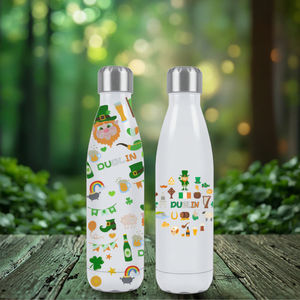 Botella de agua con impresión de logotipo personalizado, vaso de acero inoxidable, día de San Patricio, recuerdo irlandés de Irlanda, Dublín - Product Image 1