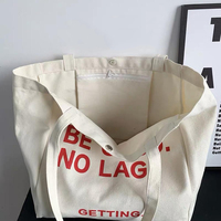 Sac fourre-tout en toile de coton naturel avec logo personnalisé, bouton pression, fond large surdimensionné, sac d'épicerie réutilisable, imprimé à l'écran