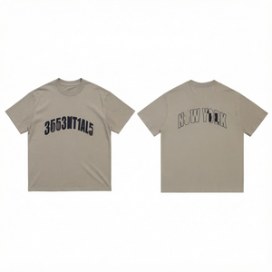 Camiseta de algodón de corte regular para hombre con estampado de letras en la parte delantera y trasera, cuello redondo, manga corta, estilo casual - Product Image 1
