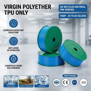 ท่อลม <span class=keywords><strong>PU</strong></span> ขนาด 4x6 มม. 8x5 มม. สีฟ้า โพลีอีเทอร์ TPU ป้องกันการงอ ทนรังสียูวี ความยาว 100 ม. ม้วน ได้รับการรับรองมาตรฐาน CE ISO FDA เกรดอาหาร รับผลิตแบบ OEM - Product Image 3