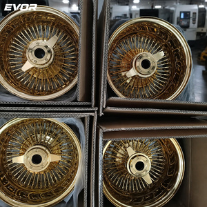 EVOR 钢丝轮 13 英寸轮圈 白色壁胎 Best100 /72 5x114.3 镀铬轮圈 Lowider 金色 - Product Image 2
