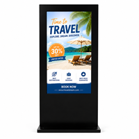 Affichage numérique LCD extérieur 55 pouces IP65, kiosque sur pied, 2500 cd, publicité toutes saisons pour événements commerciaux