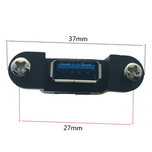 Usb3.0 Male To Female Right Angle Connector With Screw Holes Black 37mm X 27mm For Desktop Computer Expansion - Product Image 1