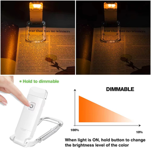 USB có thể sạc lại <span class=keywords><strong>LED</strong></span> đọc sách ánh sáng độ sáng mới có thể điều chỉnh Clip-on Sách Đèn chăm sóc mắt đèn cho trẻ em để đọc với - Product Image 4