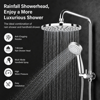 Ensemble de douche pluie en gros 195 mm haute pression, pommeau de douche pluie 3 modes pour hôtel et rénovation résidentielle