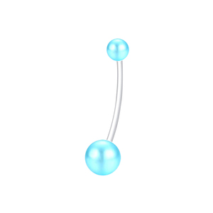 CRYSPURE Nouveaux Piercings de Nombril Tendance en Acrylique Bleu Perle Papillon, Tige Souple, Bijoux de Corps de Maternité, Vente en Gros - Product Image 4