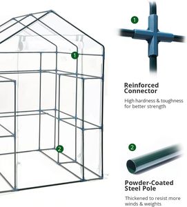 143X143X195cm Alto rendimiento Fácil <span class=keywords><strong>de</strong></span> instalar Invernaderos <span class=keywords><strong>con</strong></span> cubiertas <span class=keywords><strong>de</strong></span> <span class=keywords><strong>PVC</strong></span> Planta <span class=keywords><strong>de</strong></span> jardín Mini-<span class=keywords><strong>invernadero</strong></span> - Product Image 3