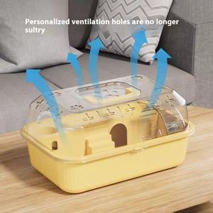 Gabbia per Orsi e Criceti in Plastica Dorata con Vassoio e Acqua, Nuovo Design Animale Cartoon, Ampio Spazio, Prezzo Promozionale all'Ingrosso - Product Image 5