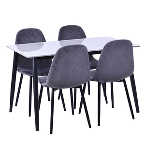 Ensemble <span class=keywords><strong>de</strong></span> tables à <span class=keywords><strong>manger</strong></span> et <span class=keywords><strong>4</strong></span> chaises <span class=keywords><strong>de</strong></span> style moderne et luxueux pour la maison et les restaurants, plateau en pierre frittée - Product Image 1