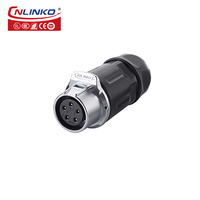 Connecteur en ligne étanche IP68 Cnlinko LP20 à 5 broches femelles pour capteur industriel et équipement électrique extérieur