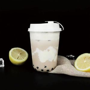 Gobelet en plastique PP rigide en forme de U de 90 mm avec logo personnalisé pour thé à bulles et jus de fruits - Product Image 4