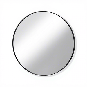 Large Art Deco Glass Wall <strong>Circle</strong> <strong>Mirror</strong> with Brass <strong>White</strong> Gold Black Metal Frame Wall Mounted Round Hanging <strong>Mirror</strong> for Bathroom - Product Image 4