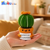 Peluche Cactus Amusante Faite à la Main au Crochet, Décoration de Bureau, Cadeau de Retraite/Adieu pour Collègue, Vente en Gros Personnalisée