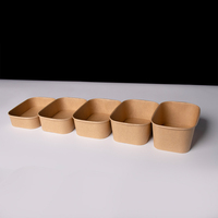 Boîte alimentaire jetable rectangulaire en kraft avec couvercle, personnalisable avec logo, pour plats à emporter, emballage alimentaire biodégradable, vente en gros OEM