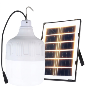 Ampoule LED 250W DC5V-6V solaire rechargeable d'urgence, diamètre 155mm, batterie 4*1800mA, matériau PP inclus, panneau solaire 8W - Product Image 1