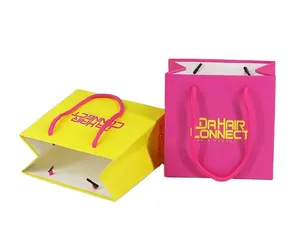 Paper Shopping Bags with Handles Lunch Merchandise Party Retail Handle Bags Wedding Bags accept the LOGO printing