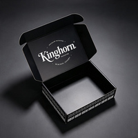Boîte d'expédition noire personnalisée avec logo en feuille d'or, boîte en carton de luxe pour parfum, cosmétiques, vêtements, abonnement, emballage cadeau