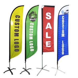 Drapeau plume personnalisé, drapeau de plage, drapeau rectangulaire 3,5 m, 2,8 m, 3,5 m, 4,5 m - Product Image 1