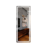 Miroir sur pied LED avec commande tactile et anti-buée, grande taille pleine longueur pour chambre, salon, entrée - Vente en gros