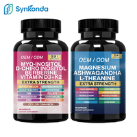 Capsules de complément alimentaire à base de plantes, complexe de magnésium, myo-inositol, vitamine D3 K2, soutien énergétique, sommeil, renforcement immunitaire pour adultes