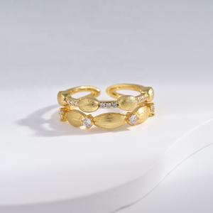 Anillo geométrico de plata de ley 925 chapado en oro, joyería de moda para mujer, estilo hip hop, grueso y elegante, precio de fábrica. - Product Image 4