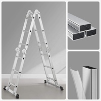 Plateforme de travail hydraulique pliante moderne en aluminium 4x4 marches, 12,5 pieds, pour extérieur, grenier et supermarché, fabriquée en Chine