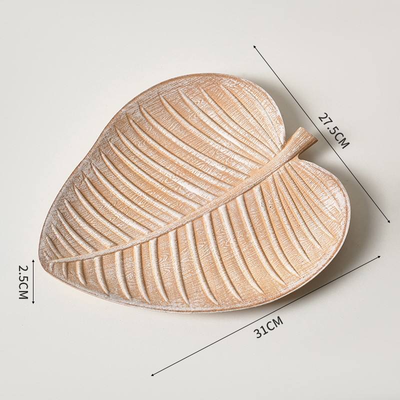 Brush white leaf fruit plate