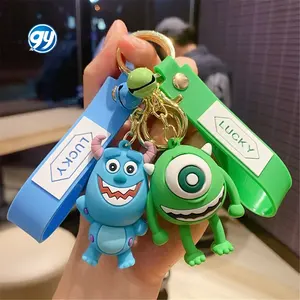 GY Mike Wazowski lucu Stitch tokoh aksi mata besar Monster mainan gantungan kunci boneka hadiah kartun Monster Inc gantungan kunci Universitas