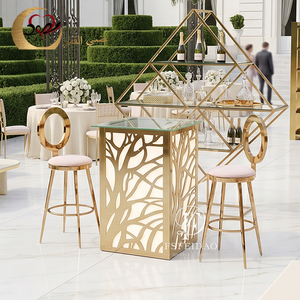 Mesa de Bar Moderna de Acero Inoxidable con Iluminación LED de 16 Colores para Uso en Exteriores - Product Image 4