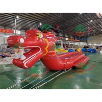 Divertissement Double Ligne Ocean Rider Gonflable Rouge Dragon Banane Bateau Mouche Poisson Gonflable Remorquable Bateau pour 12 Places