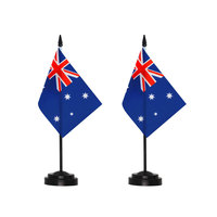 Drapeaux de bureau personnalisés de haute qualité avec logo, tous pays, 8x5 pouces, polyester, drapeau de table de bureau, base en fibre de verre noire, fanion