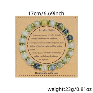 Bracelet en pierres naturelles, tourmaline verte, perles rondes, géométrique, cadeau pour femme, bijoux faits à la main avec amour - Product Image 4