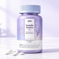 Tablet Centella Asiatica 60 Kapsul Suplemen Diet Label Pribadi Grosir OEM
