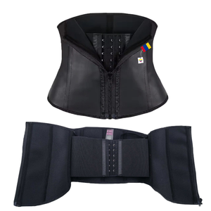 Mini-corset amincissant en latex avec fermeture éclair et crochets, effet sablier, pour le bas du <span class=keywords><strong>ventre</strong></span> et le dos, idéal pour l'entraînement - Product Image 1