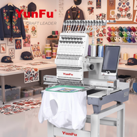 Machine à broder industrielle automatique informatisée à tête unique, multi-aiguilles (9/12/15 aiguilles), avec moteur à roulement pour la couture de t-shirts et casquettes