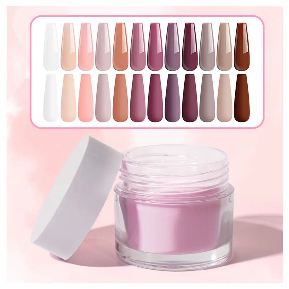 SCI manufactures wholesale pink milk white acrylic nail dipping colors powder for nail in jar