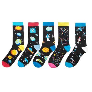 Wowei Mens Funny Chaussettes Crazy Novelty Crew Chaussettes Coton Coloré Confortable Funky Graphic Patterned Space Food Animal Chaussettes - Product Image 1