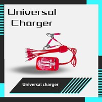 Pengisi daya baterai portabel USB tipe-c 5W, pengisi daya baterai dengan kabel Data multifungsi, 2 klip baterai untuk penggunaan ponsel & kamera