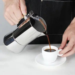 2/4/6/10 cup Stainless Steel Italian Stove top coffee maker Moka
